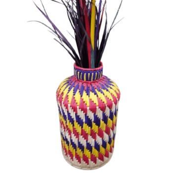 Handcrafted Palm Art Décor Vase