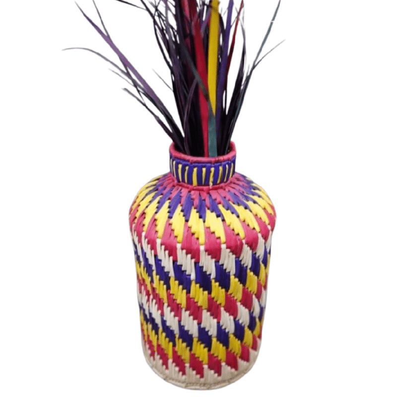 Handcrafted Palm Art Décor Vase